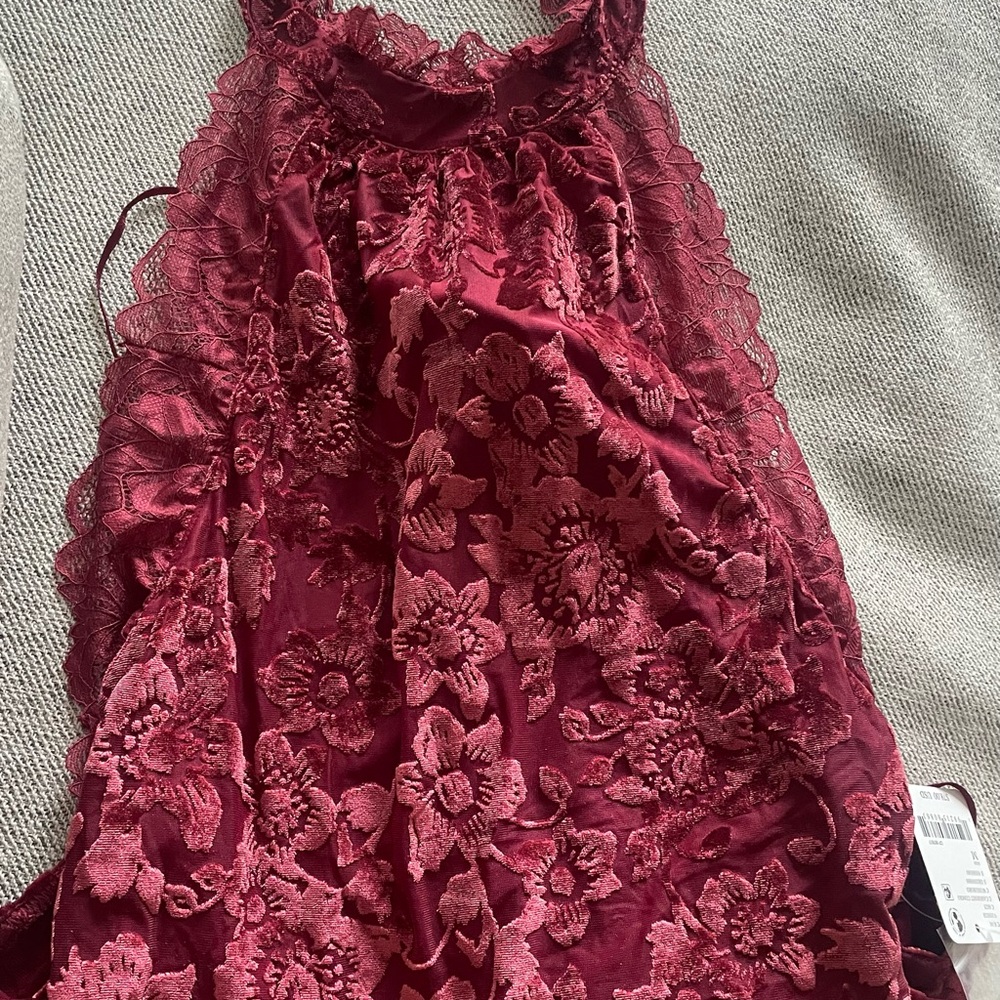 Elegant Burgundy Lace free people bodysuit
